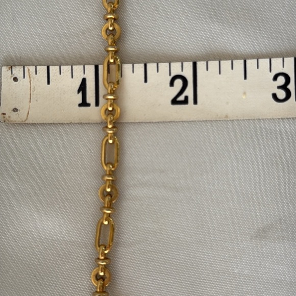 Vintage Monet Gold Tone 24" Fancy Link & Bead Chain Paperclip Necklace - Picture 6 of 7